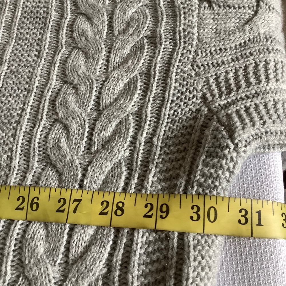 Torrid Gray Cable Knit Quarter Zip Sweater Plus Size 3 3X Funnel Neck Ribbed - Picture 15 of 16